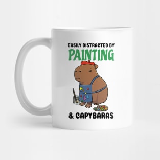 Easily Distracted by Painting and Capybaras Mug